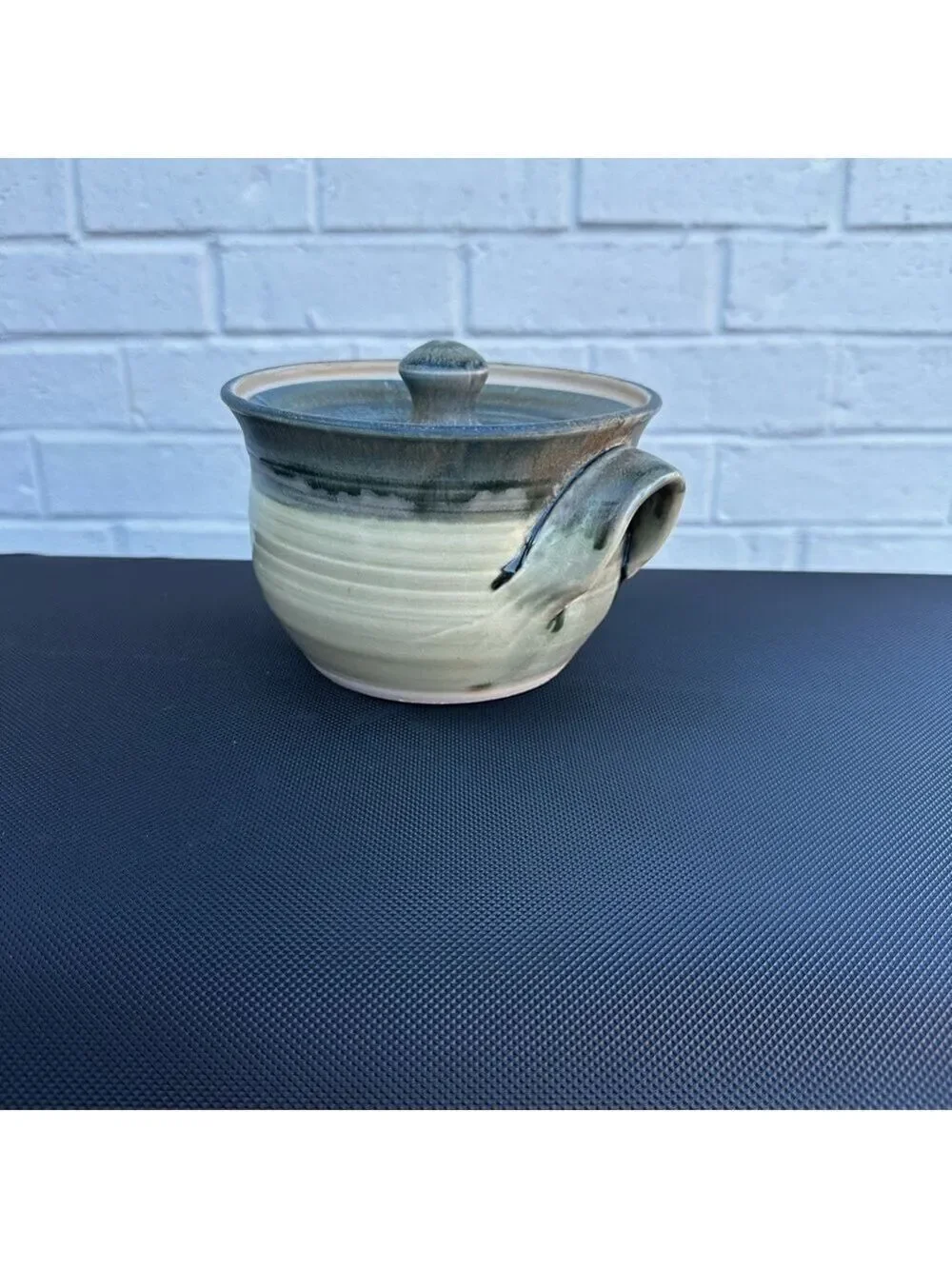 Handcrafted Ceramic Art Pottery Casserole Dish Lid+Loop+Handles Signed by Artist